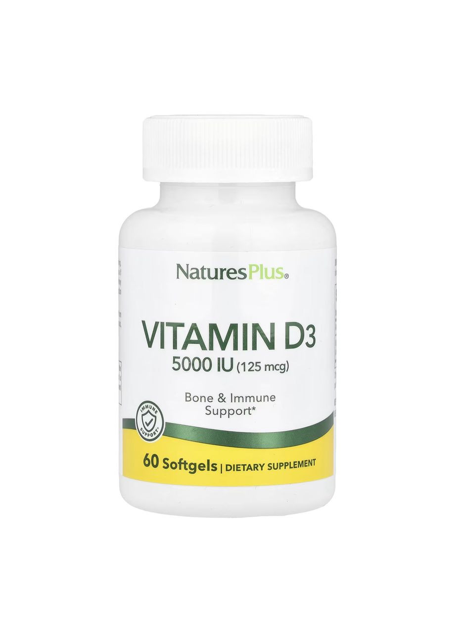 Vitamin D3 5000 IU - 60 softgels Nature's Plus (369397489)