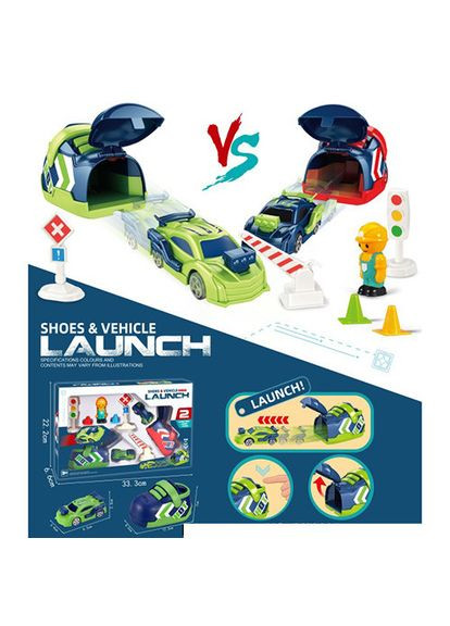 Набір із транспортом 2 машинки, на запуску, фігурка, знаки JY88035 Metr+ (302087063)