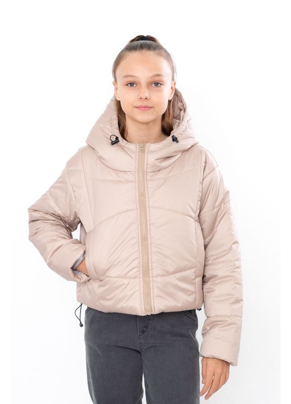 Бежевая демисезонная куртка для девочки юниор (укороченная) демисезон Носи своє