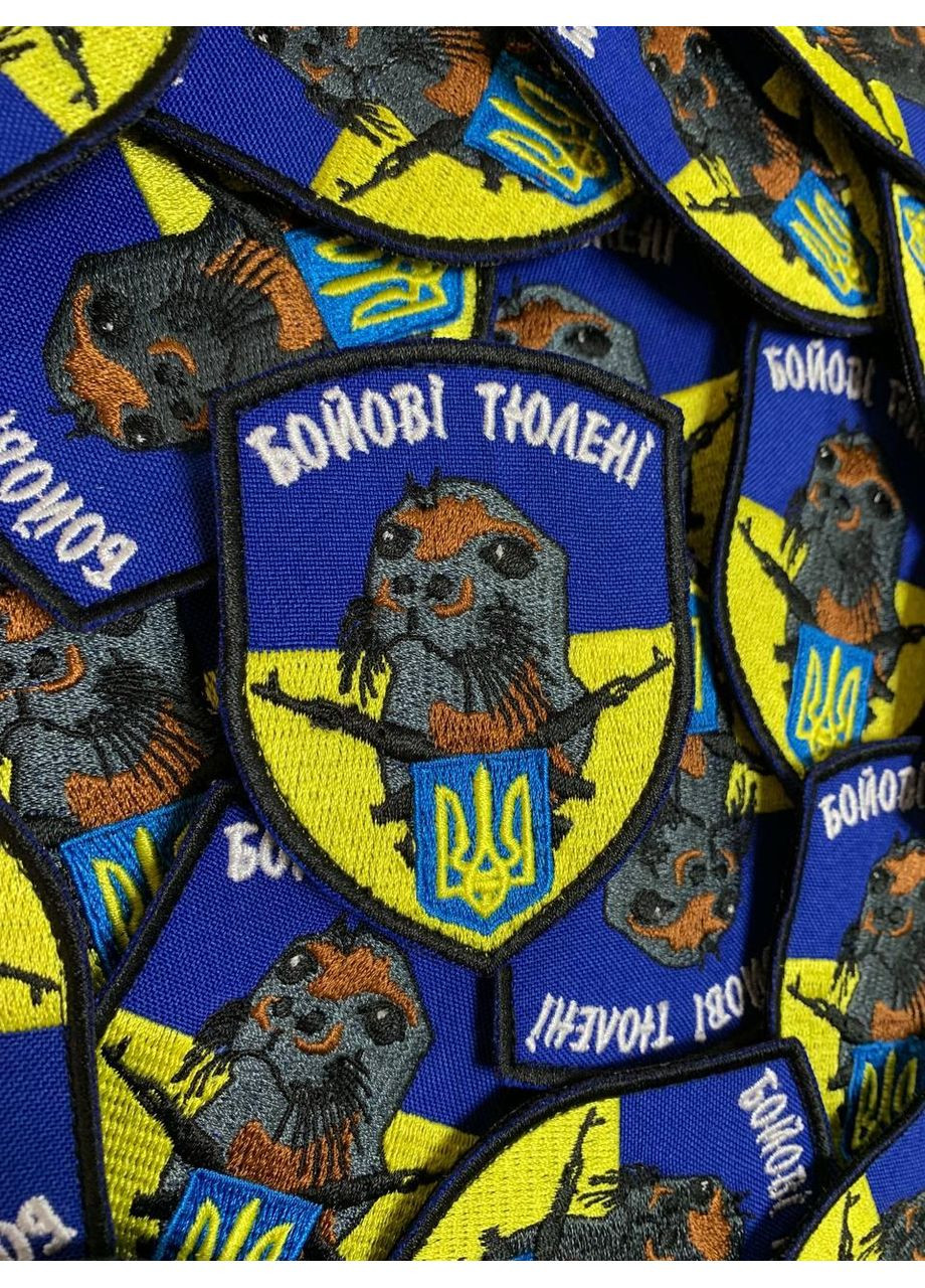 Шеврон БОЕВЫЕ ТЮЛЕНЫ (Форма щит. На липучке) Размер 8x6см No Brand (369924515)