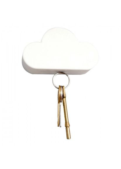 Настенная ключница в форме облака на клейкой основе с магнитным держателем 10х5,5 см Белый 00332 UKC (367958471)
