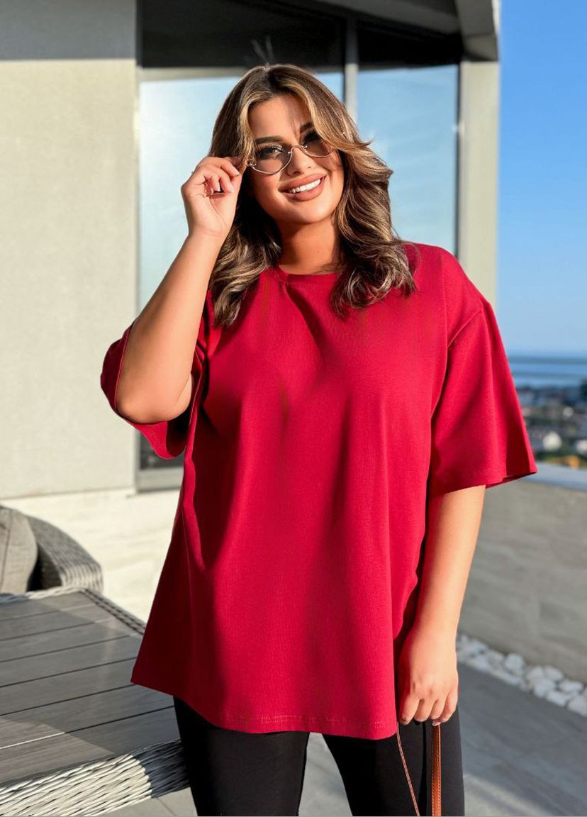 Жіноча однотонна футболка оверсайз Selim-tekstil - (340459786)