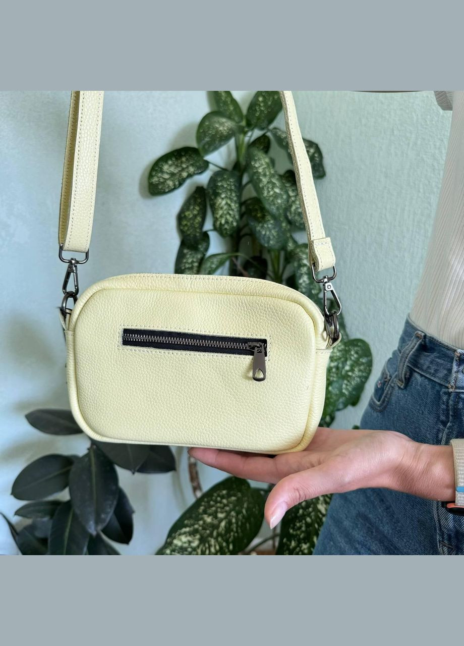 Маленькая женская кожаная сумочка клатч на плечо с тиснением флотар желтая (sku_1595) No Brand (330575996)