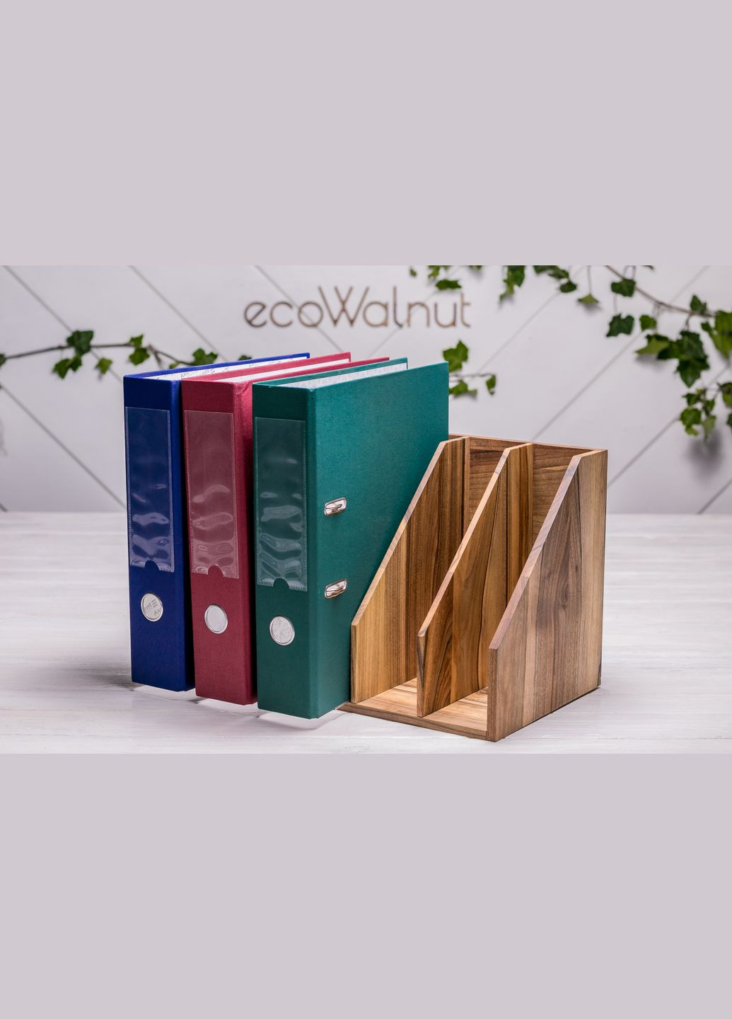 Аксессуар «Подставка для папок и документов» 5 Деревянный органайзер под документы EcoWalnut (294721242)