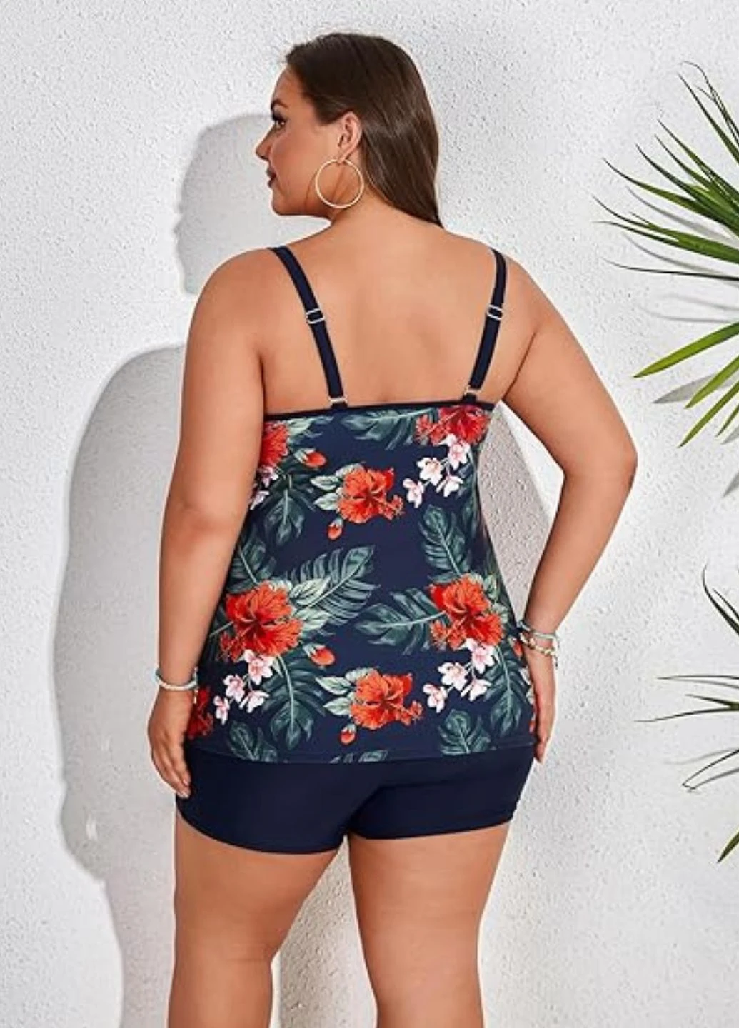 Темно-синий летний купальник танкини женский beachwear tankini top (9967) раздельный FS