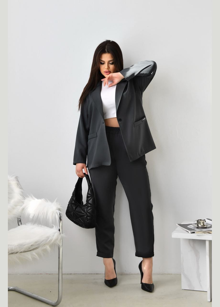 Женский костюм брюки и пиджак цвет графит р.56/58 452850 New Trend (285711410)