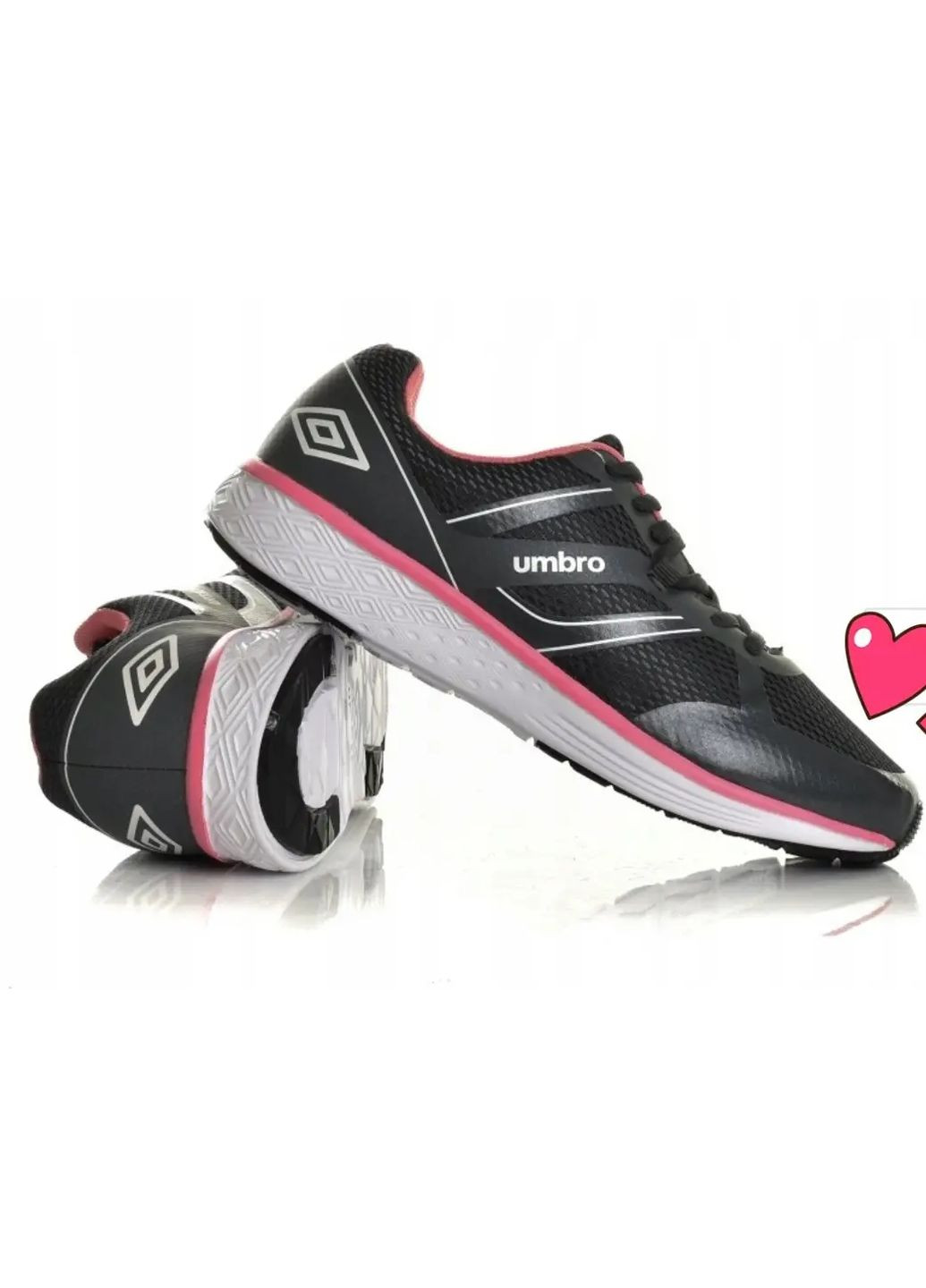 Женские серые кроссовки с розовыми вставками для бега и фитнеса. Umbro Enim серые демисезоны (356130635)