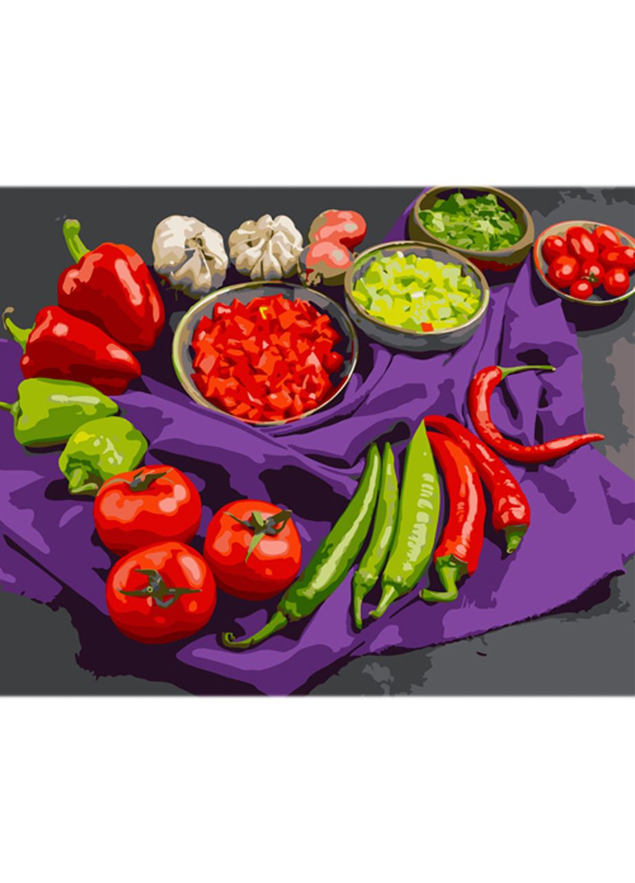 Картина за номерами для дорослих Різноманітність овочів акрилова розвивальна см Strateg (362433304)
