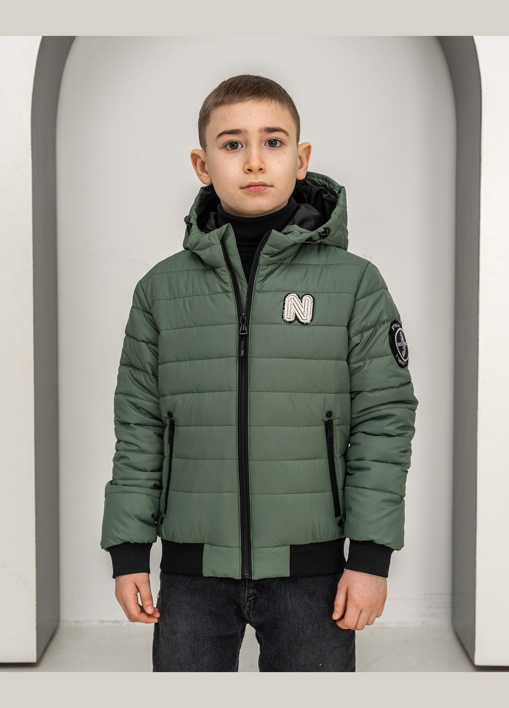 Оливковая демисезонная демисезонная куртка для мальчика SK