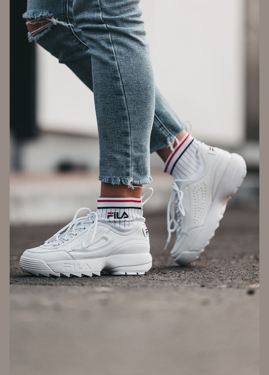 Білі кросівки disruptor 2 ii evo sockfit white — fs1hta1502x No Brand