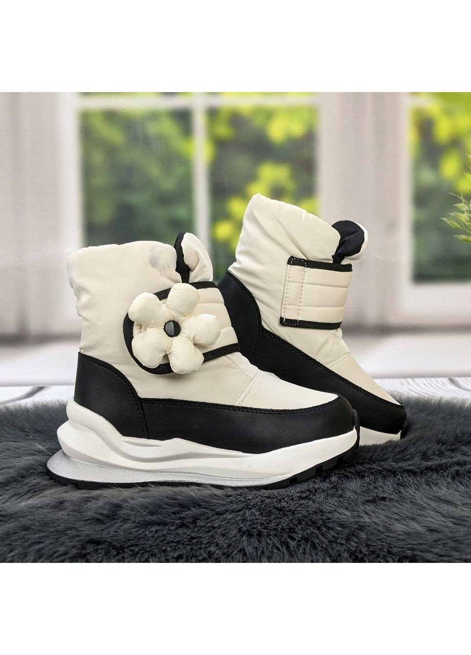 Бежевые повседневные зимние ботинки детские зимние для девочки Kimboo