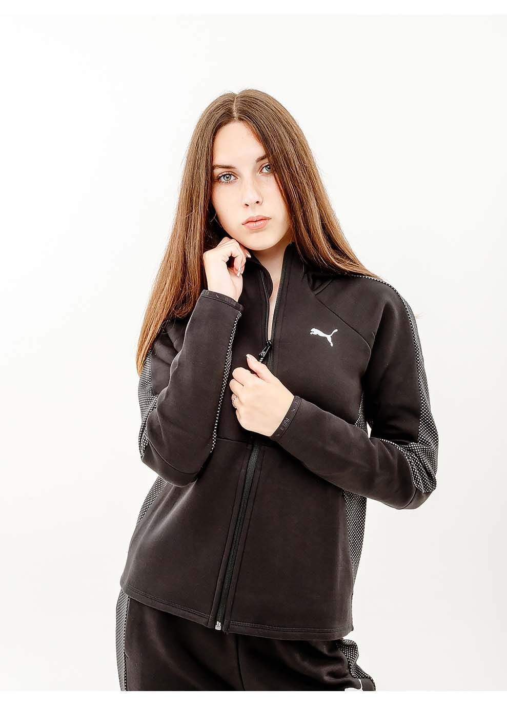 Жіноча Кофта EVOSTRIPE Full-Zip Hoodie Чорний Puma (367597975)