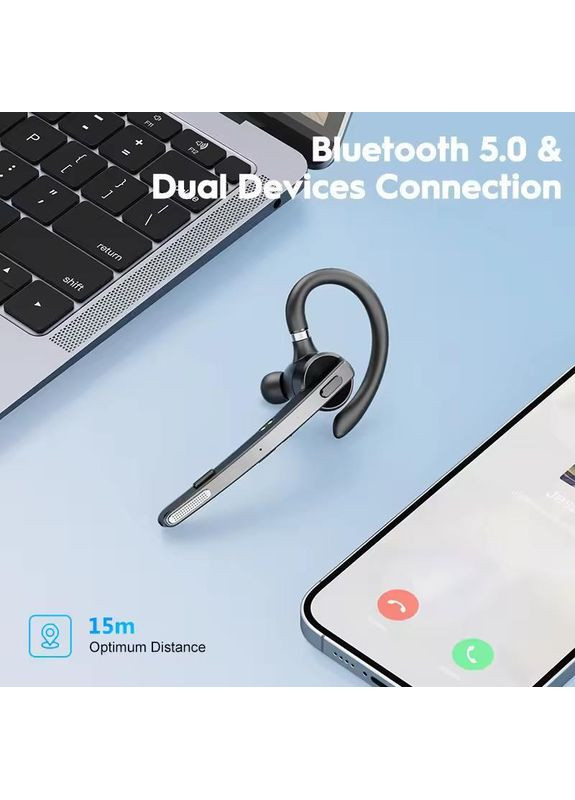 Беспроводная Bluetooth гарнитура M53 с шумоподавлением и зарядным кейсом Черный New Bee (349824387)