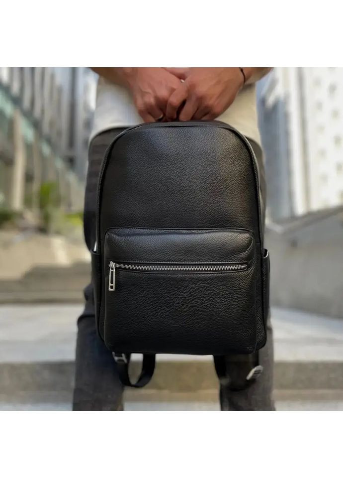 Мужской кожаный городской рюкзак для ноутбука и документов черный 81809 Tiding Bag (332054089)