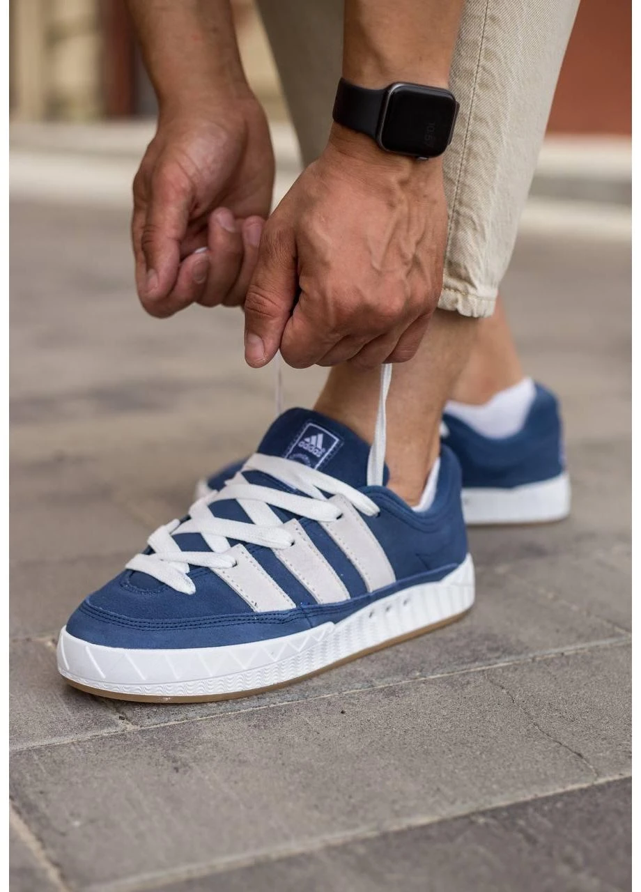 Білі кросівки чоловічі adidas adimatic blue white адідас адамантік білі демісезон No Brand
