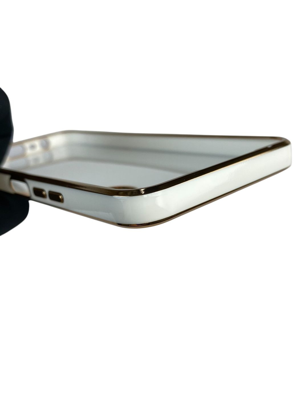 Чохол для A17 глянцевий із захистом камери із золотою окантовкою на оппо а17 білий gs1 Oppo (366231143)