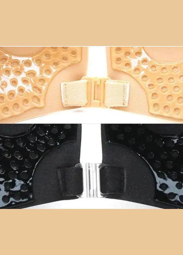 Чёрный балконет невидимый бюстгальтер fly-bra, силиконовый бюст без бретелек, флай бра волны, лифчик самоклеющийся без бретелей цвет бежевый No Brand силикон