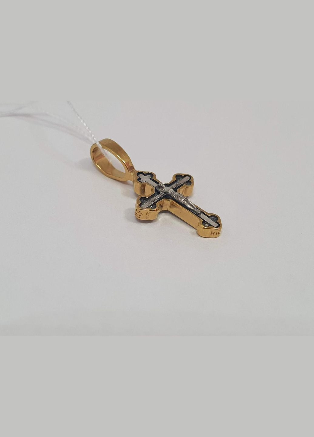 Серебряный крест Распятие Христа с позолотой. 3586-ЗЧФ Харківська ювелірна фабрика (299153327)