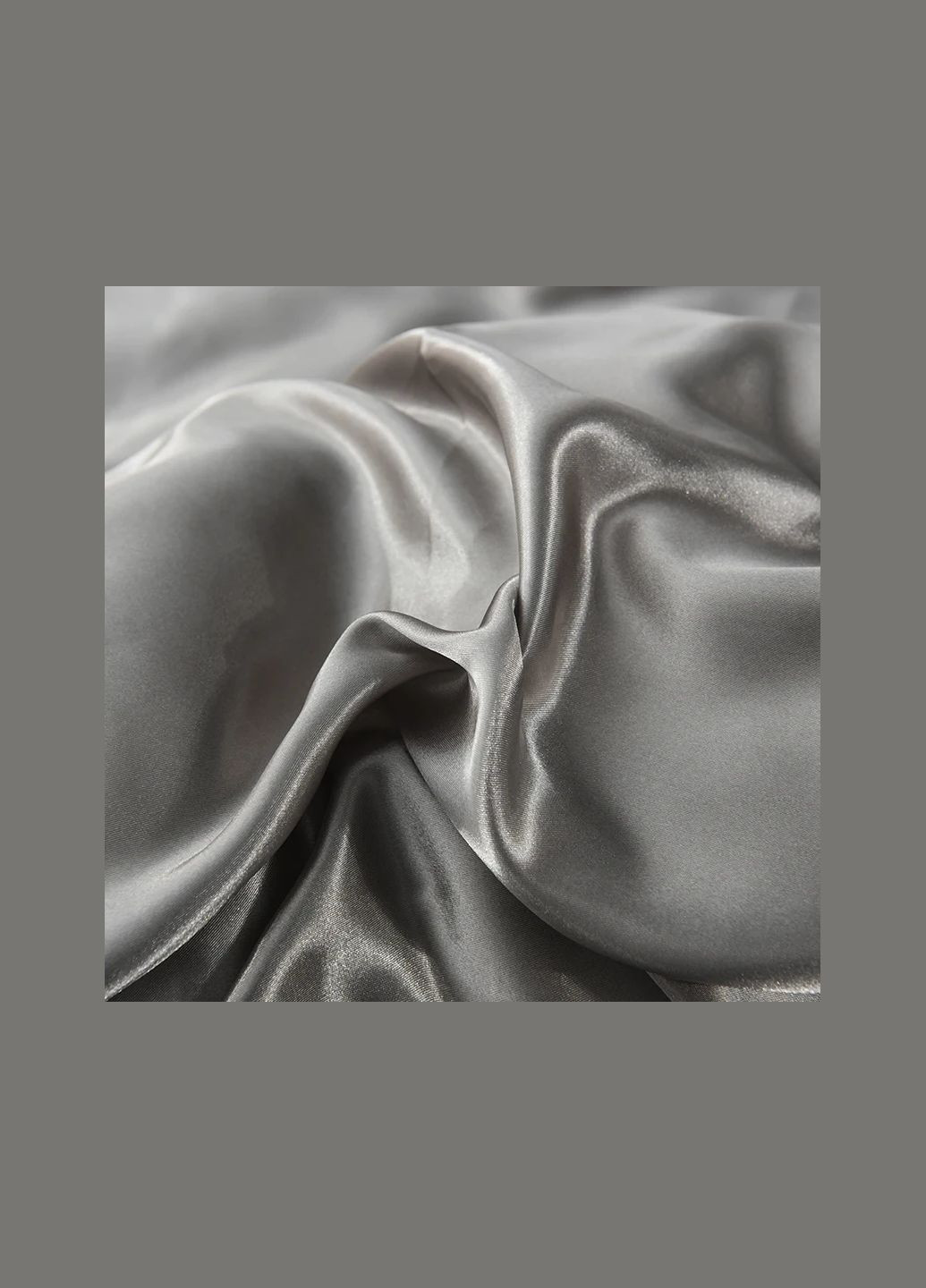 Атласное Серебряное Евро постельное белье 200х220см Moka textile (308071662)