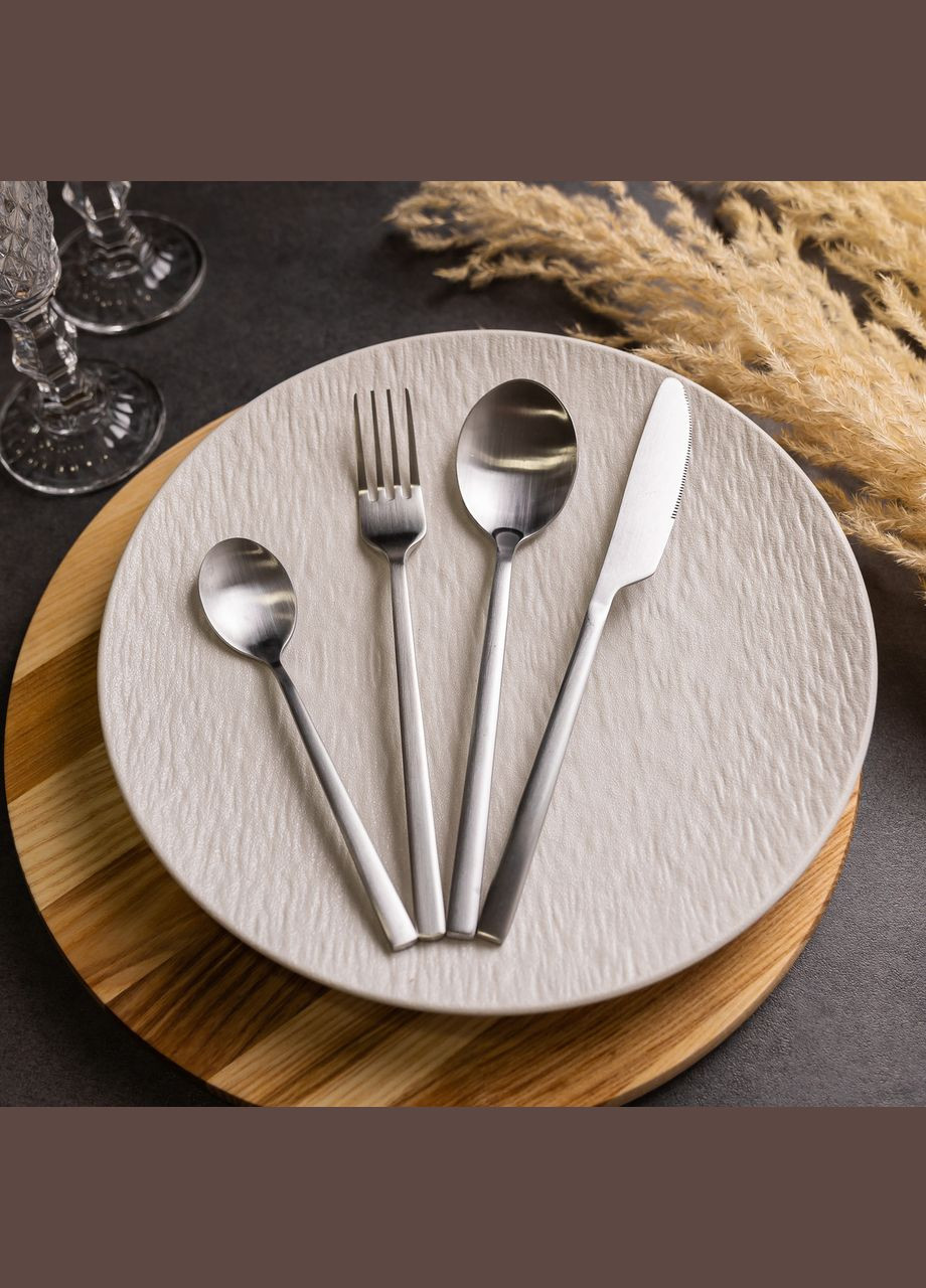 Набір столових приборів на 6 персон 24 предмети столовий набір приборів Сріблястий HP-20-24 Yiwu (338622714)