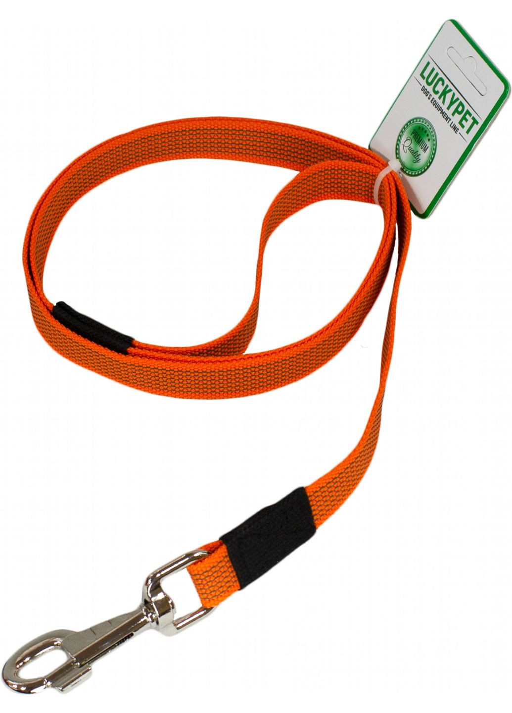 Поводок капроновый прорезиненный оранжевый (4820224214856) Lucky Pet (322125392)