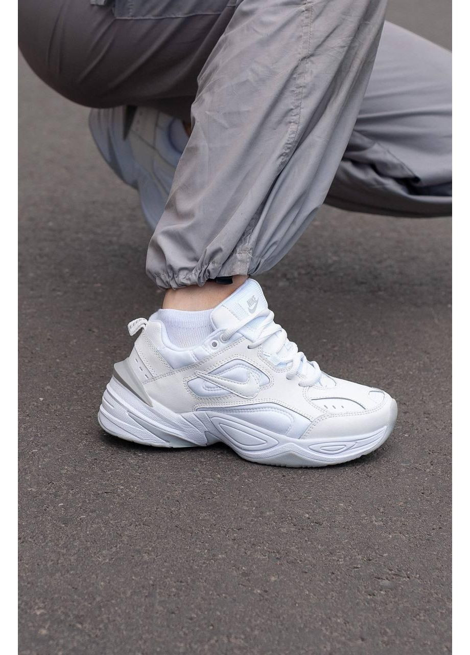 Білі Осінні кросівки чоловічі nike m2k tekno white big swoosh найк м2к текно No Brand