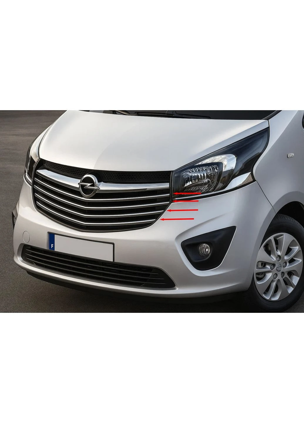 Накладки на решітку (нерж) для Opel Vivaro 2015-2019 рр CARMOS (391747365)