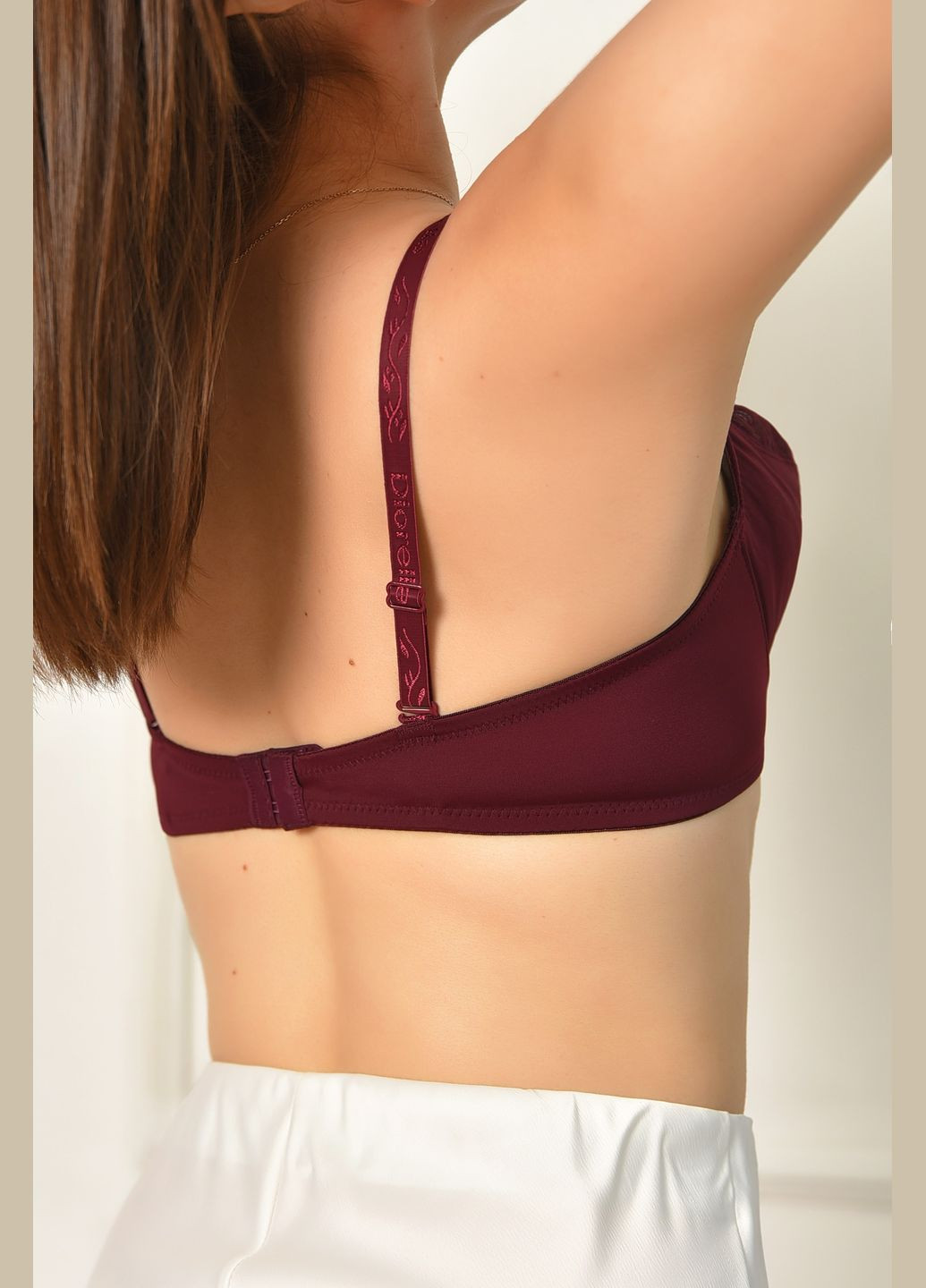 Бордовий бюстгалтер жіночий бордового кольору чашка с Let's Shop поліестер