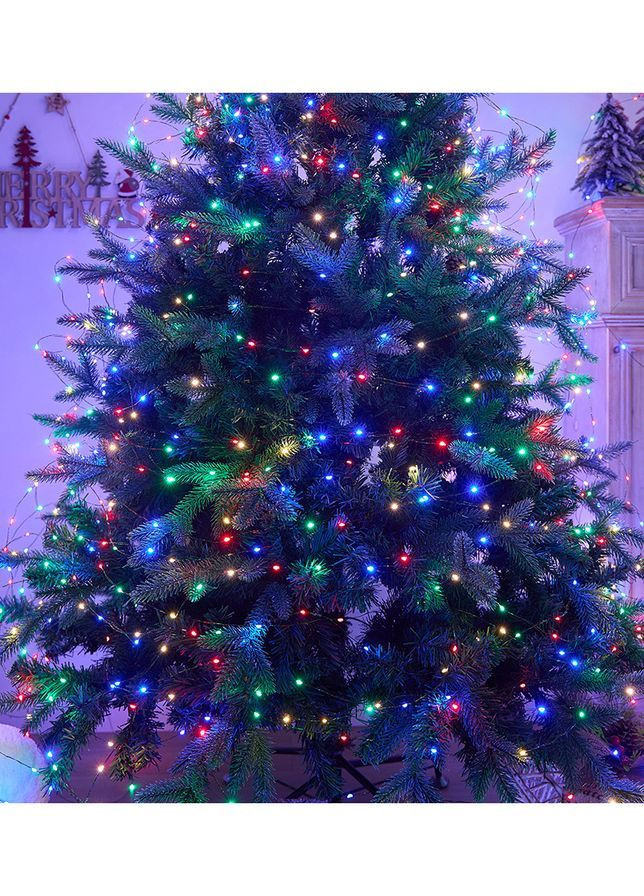 Гирлянда Роса 10 м на медном проводе USB, Пульт, 100 LED, мульти (разноцветная) No Brand (367584199)