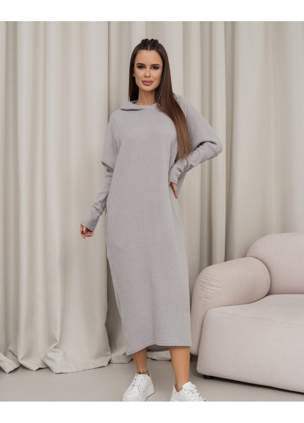 Сіра повсякденний сукня 14366 3xl сірий ISSA PLUS