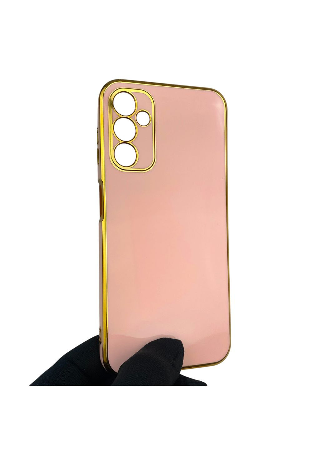 Чохол для Galaxy A14 5G (SM-A146) із захистом камери із золотою окантовкою на самсунг а14 пудровий gs1 Samsung (366232002)