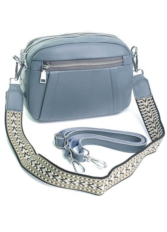 Сумка кожаная женская Кросс Боди функциональная синяяя NIUNIU (313862957)