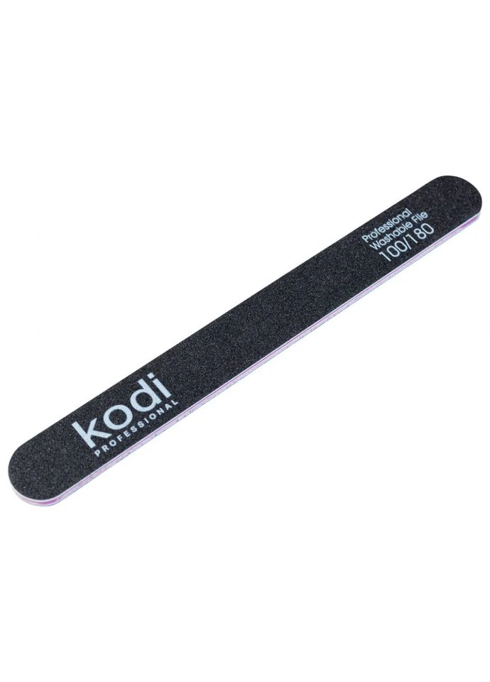 Пилка для ногтей №50 прямая 100/180 черная Kodi Professional (399419726)