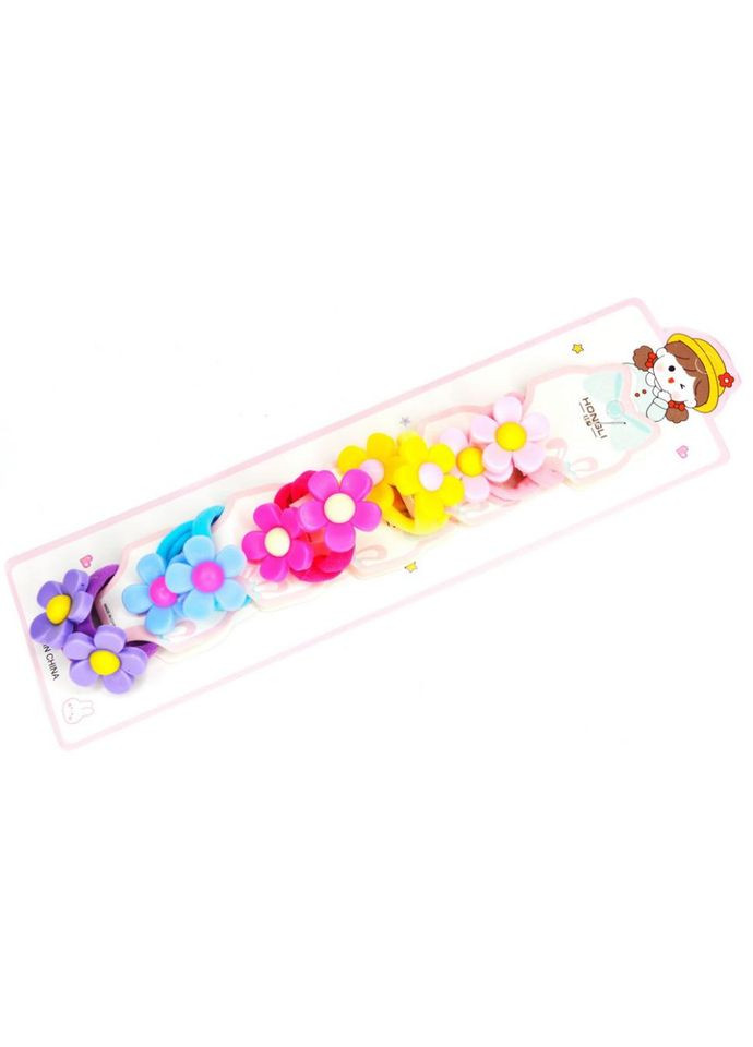 Резинка для волосся дитяча "Квіточки" 0108-411, 10 штук No Brand (362570260)