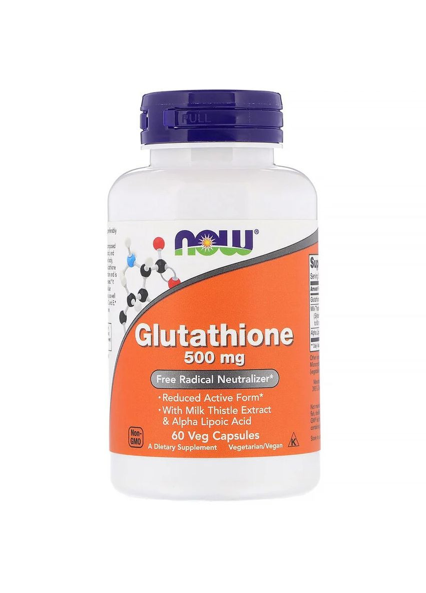 Глутатион, L-Glutathione, 500 мг, 60 вегетарианских капсул Now Foods (326055061)