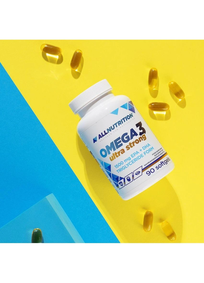 Омега-3 Omega-3 Ultra Strong 90 капсул | Висока концентрація EPA та DHA для серця і судин Allnutrition (379014519)
