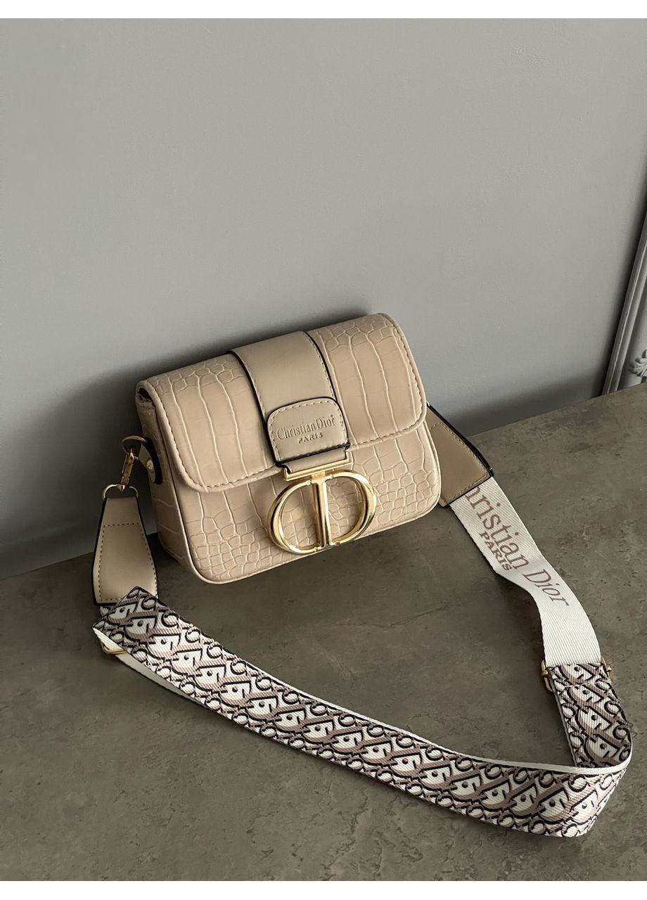 Жіноча сумка клатч бежевий рептилія No Brand (369935052)