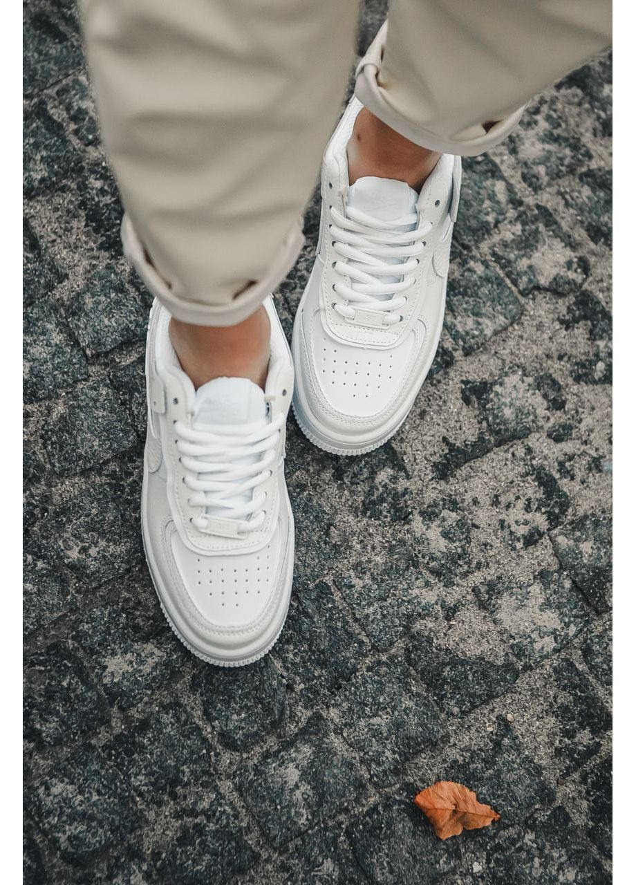 Белые демисезонные кроссовки мужские nike air force 1 shadow white найк аир форс 1 премиум No Brand