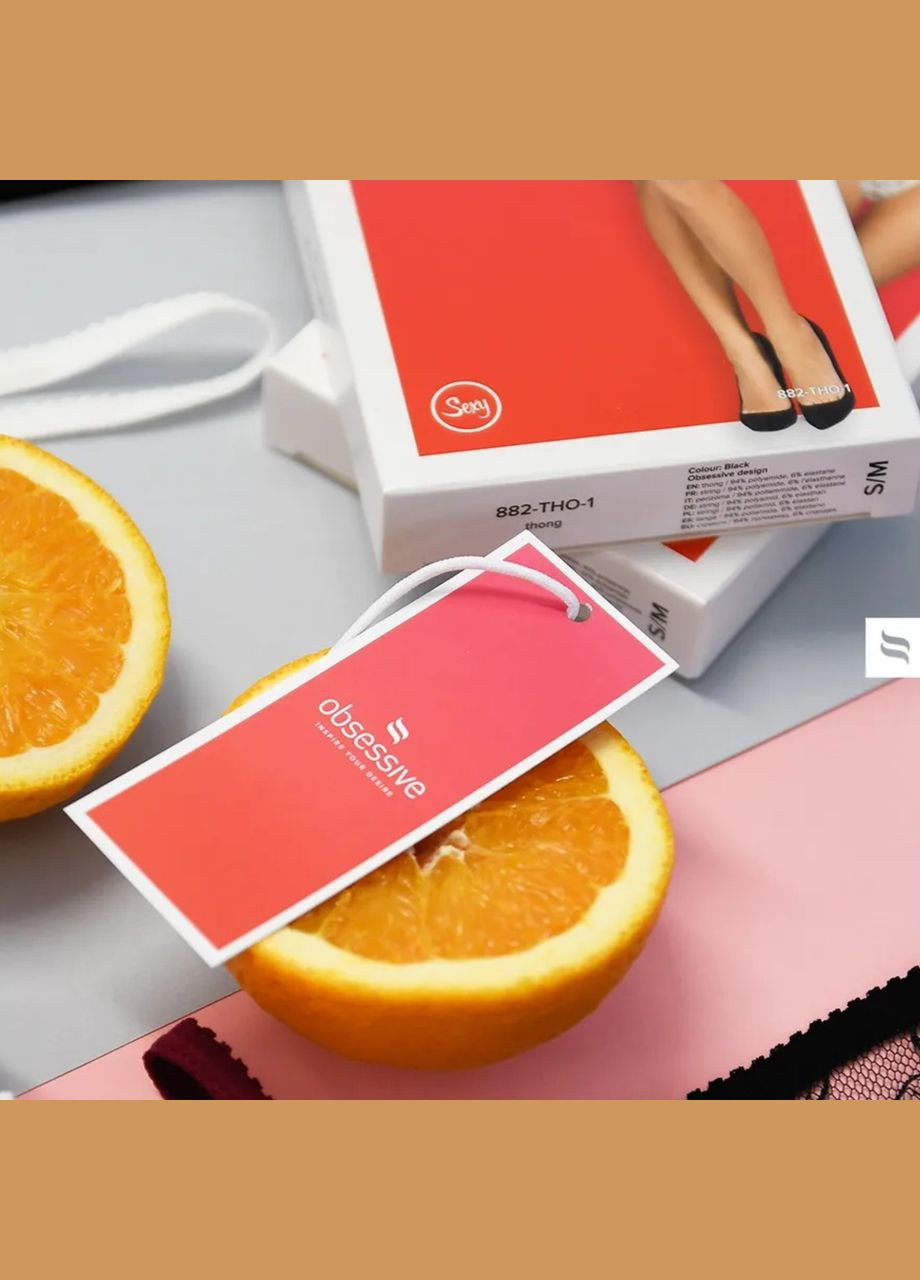 Дизайнерские белые стринги "Luiza" S/M Obsessive (302820485)