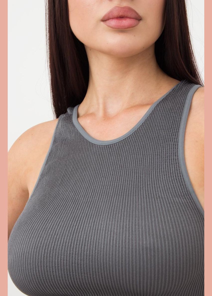 Безшовний топ в рубчик на широких бретелях Giulia Halter top (291119897)