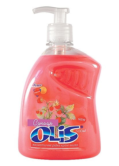 Косметическое жидкое крем-мыло "Земляника" с дозатором 500ml (1129365-121058) Olis (368900089)