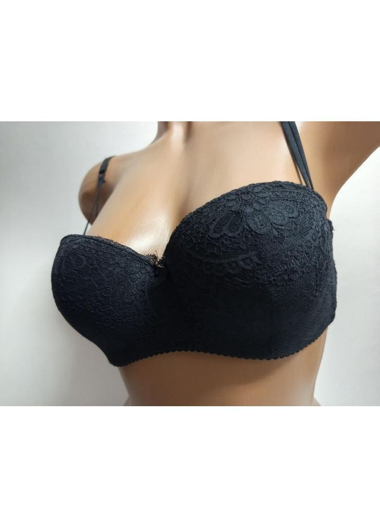 Чорний бюстгальтер балконет чашка в FNNISS з кісточками поліамід, віскоза, мікрофібра, еластан