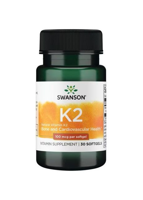 Вітамін К2 Vitamin K-2 (MenaQ7) 100 mcg 30 softgels Swanson (292555741)