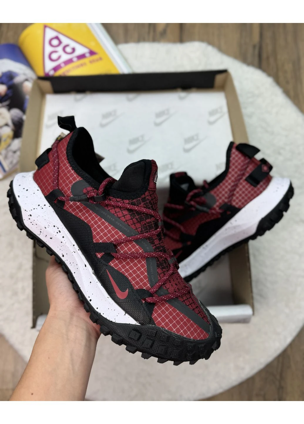 Червоні кросівки чоловічі nike acg mounth low red найк асж маунс флай червоні демісезон No Brand