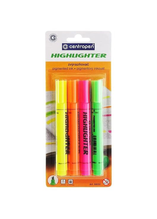 Набор текстовых маркеров Fax, 4 шт. () Centropen 8852/4/BL (341250495)