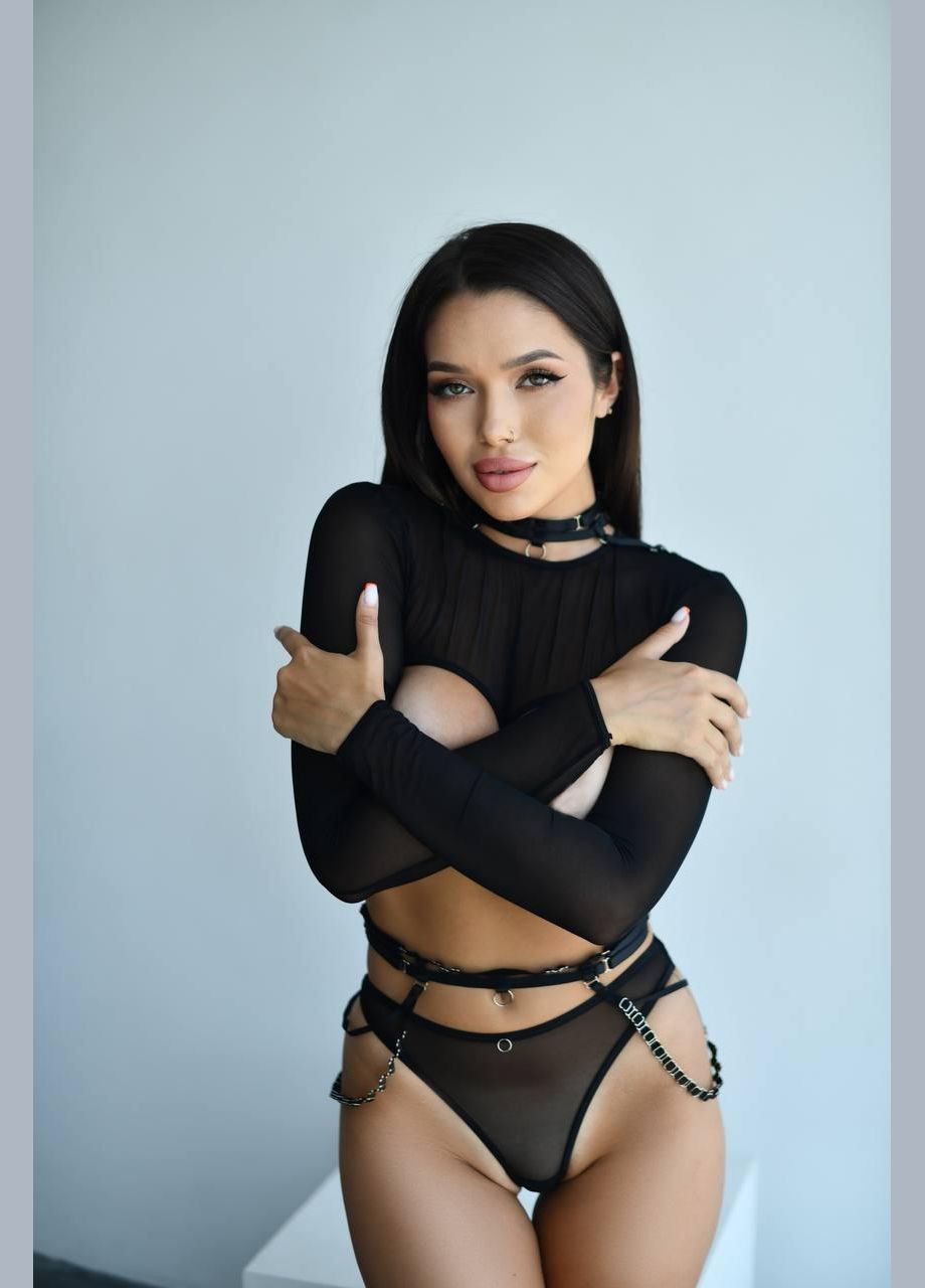 Чорний демісезонний жіночий комплект нижньої білизни No Brand