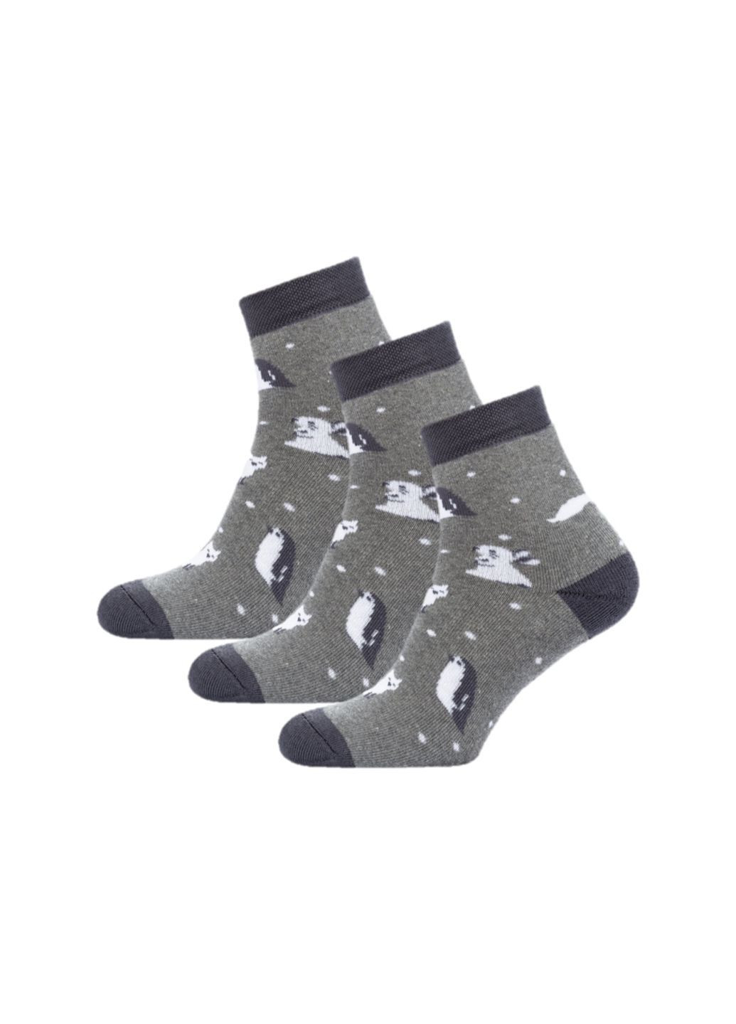 Серые набор (3 шт) женских махровых носков Siela (303731604)