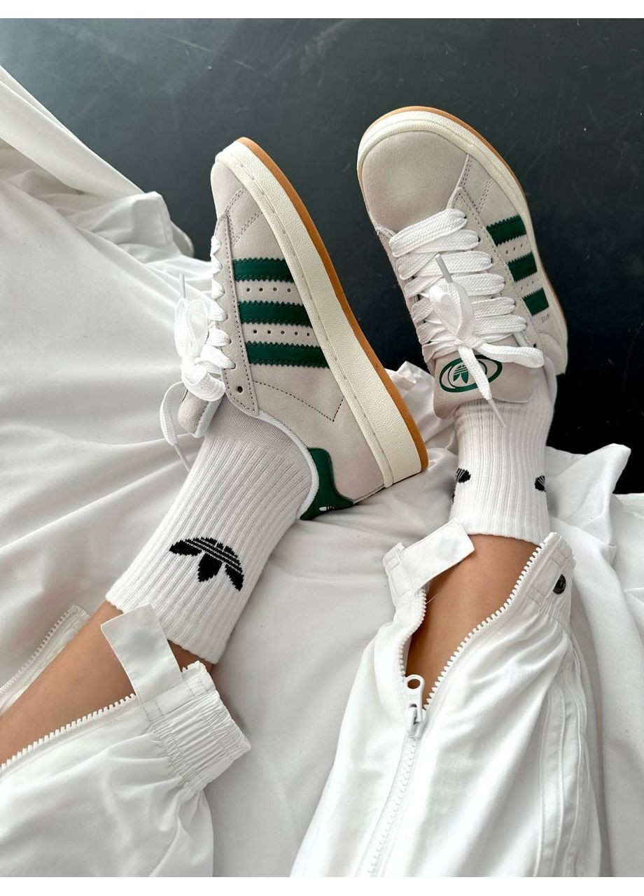 КРОССОВКИ ЖЕНСКИЕ ADIDAS CAMPUS 00S CRYSTAL DARK GREEN АДИДАС КАМПУС No Brand серые демисезоны (367173843)