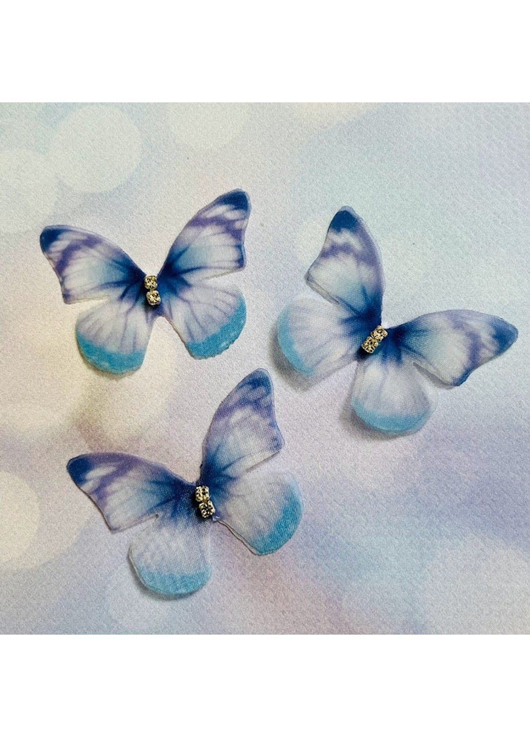 Метелик шифоновий (двошаровий), розмір ≈ 3,5*4,5 см, арт 014648, 1 шт No Brand (317351990)