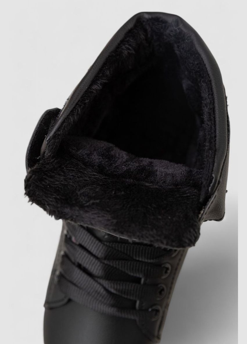 Кроссовки женские зимние на меху Ager 248RA2252 чёрно-белые демисезоны (338370526)